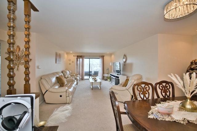 4901 Golf Rd Unit 310, Skokie, IL 60077 - living area featuring light carpet and a chandelier