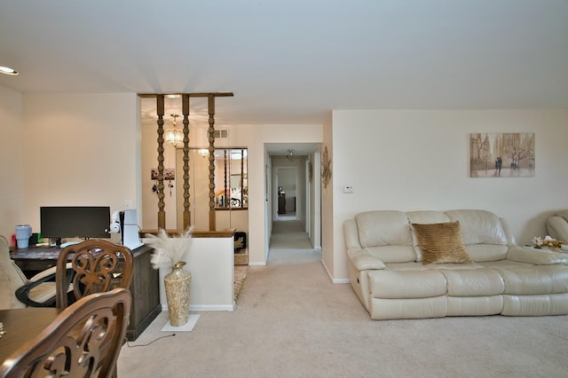 4901 Golf Rd Unit 310, Skokie, IL 60077 - living room with light carpet and baseboards