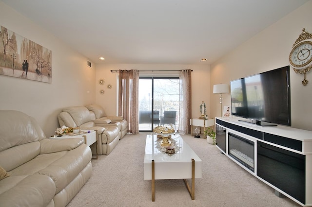 4901 Golf Rd Unit 310, Skokie, IL 60077 - living area featuring light colored carpet and recessed lighting