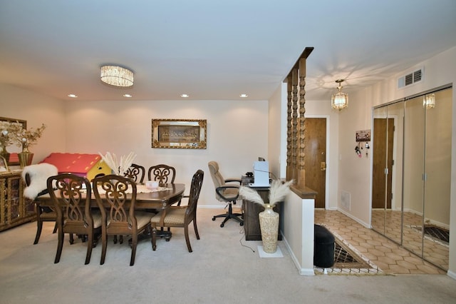 4901 Golf Rd Unit 310, Skokie, IL 60077 - dining room featuring recessed lighting, baseboards, and carpet