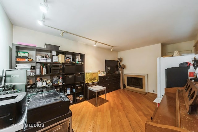 412 Bluebird Ln Unit 412, Deerfield, IL 60015 - office area with rail lighting and wood finished floors