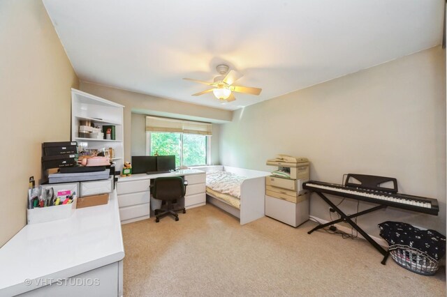412 Bluebird Ln Unit 412, Deerfield, IL 60015 - office space featuring a ceiling fan and light colored carpet