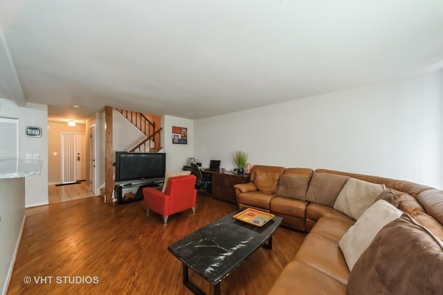 412 Bluebird Ln Unit 412, Deerfield, IL 60015 - living room featuring stairs and wood finished floors
