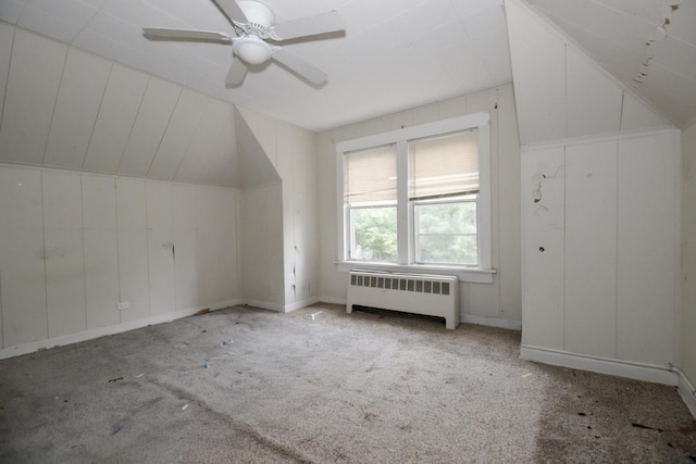 2244 W Irving Park Rd, Chicago, IL 60618 - bonus room with radiator, carpet flooring, a ceiling fan, lofted ceiling, and baseboards