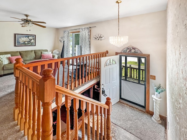 2519 Apache Ave, Sauk Village, IL 60411 - foyer with a chandelier and a ceiling fan