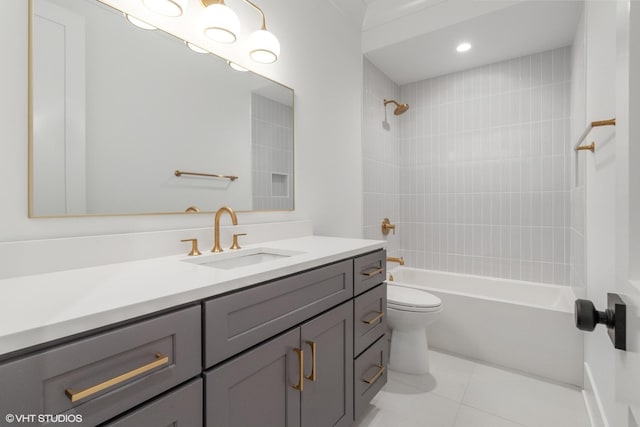 2118 N Sheffield Ave Unit 1, Chicago, IL 60614 - bathroom featuring vanity, bathing tub / shower combination, and tile patterned floors
