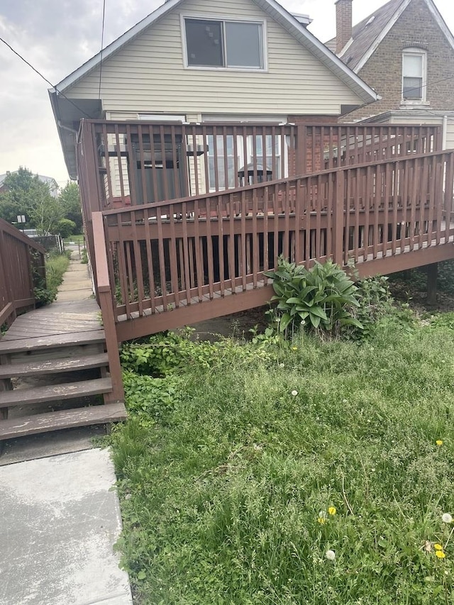 4119 N Moody Ave, Chicago, IL 60634 - back of property featuring a deck and stairs