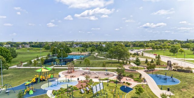 14760 Hillside Dr S, Lockport, IL 60441 - bird's eye view of a park