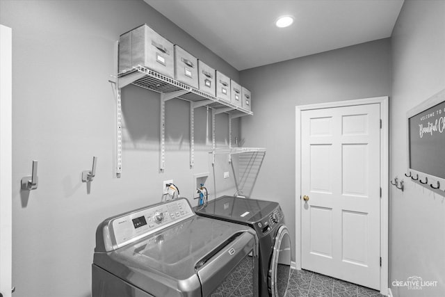 13214 Sunderlin Rd, Plainfield, IL 60585 - laundry area with washing machine and clothes dryer, recessed lighting, and baseboards