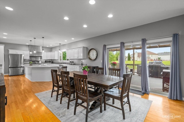 13214 Sunderlin Rd, Plainfield, IL 60585 - dining area featuring healthy amount of natural light, light wood-type flooring, and recessed lighting