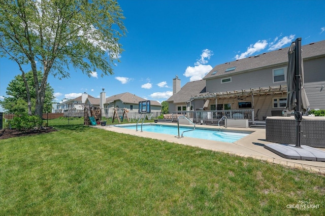 13214 Sunderlin Rd, Plainfield, IL 60585 - view of swimming pool with a residential view and a patio area