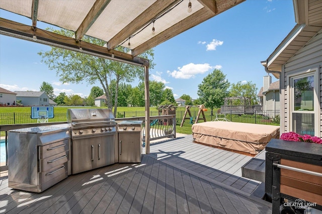 13214 Sunderlin Rd, Plainfield, IL 60585 - wooden deck with a covered hot tub