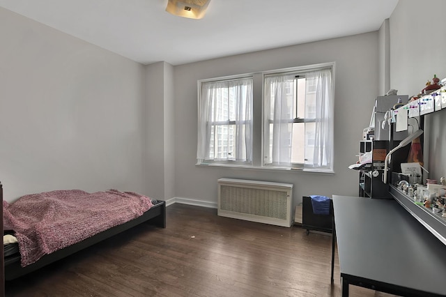 5555 N Sheridan Rd Unit 507, Chicago, IL 60640 - bedroom with radiator heating unit, wood finished floors, and baseboards