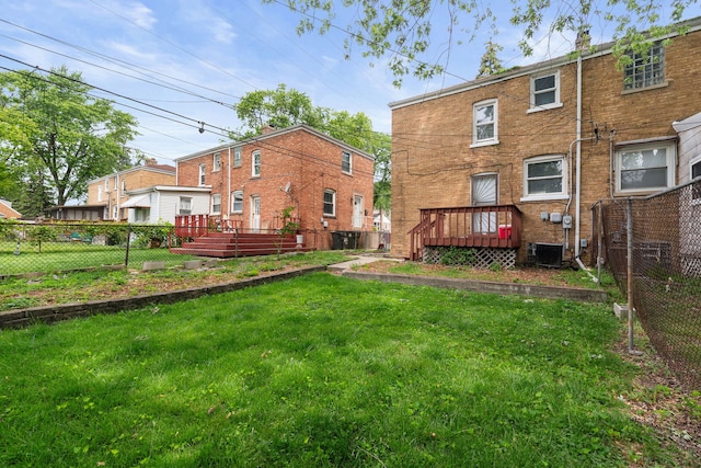 4308 Oak St, Bellwood, IL 60104 - rear view of property with a fenced backyard and a wooden deck