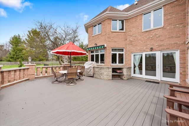 11 Moate Ln, Barrington Hills, IL 60010 - wooden terrace with outdoor dining space