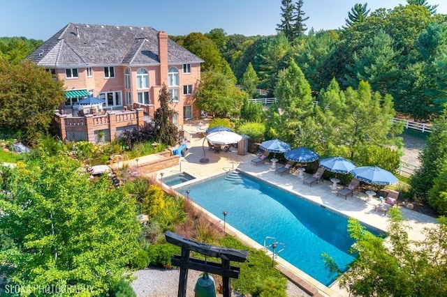 11 Moate Ln, Barrington Hills, IL 60010 - outdoor pool featuring a gazebo, a patio area, and a wooden deck