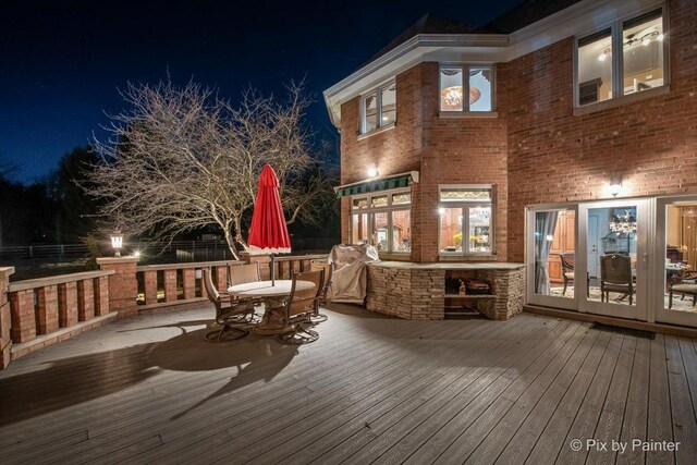 11 Moate Ln, Barrington Hills, IL 60010 - deck at twilight with outdoor dining space
