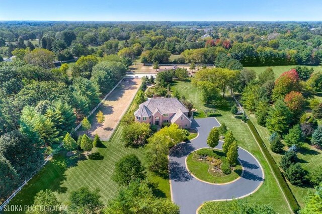 11 Moate Ln, Barrington Hills, IL 60010 - aerial overview of property's location featuring a heavily wooded area