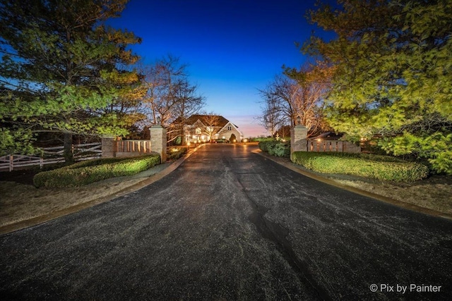 11 Moate Ln, Barrington Hills, IL 60010 - view of asphalt driveway with a gate