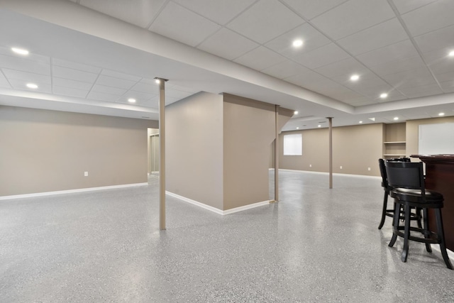 8013 Shady Oak Rd, Joliet, IL 60431 - finished below grade area featuring baseboards, a drop ceiling, and recessed lighting