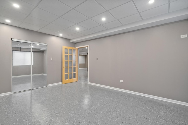 8013 Shady Oak Rd, Joliet, IL 60431 - basement with baseboards, recessed lighting, and a drop ceiling