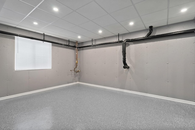 8013 Shady Oak Rd, Joliet, IL 60431 - basement featuring recessed lighting, a drop ceiling, and baseboards