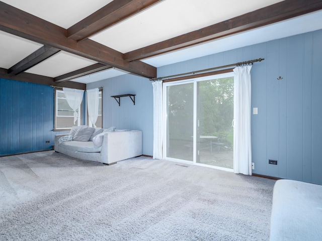 2571 Forest View Ave, River Grove, IL 60171 - carpeted living area with beamed ceiling