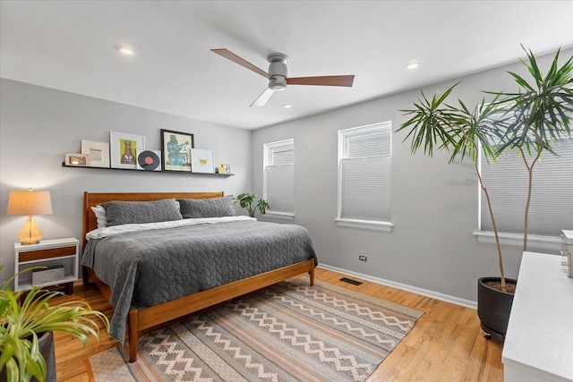 2943 N Lincoln Ave Unit 202, Chicago, IL 60657 - bedroom featuring wood finished floors, recessed lighting, and ceiling fan