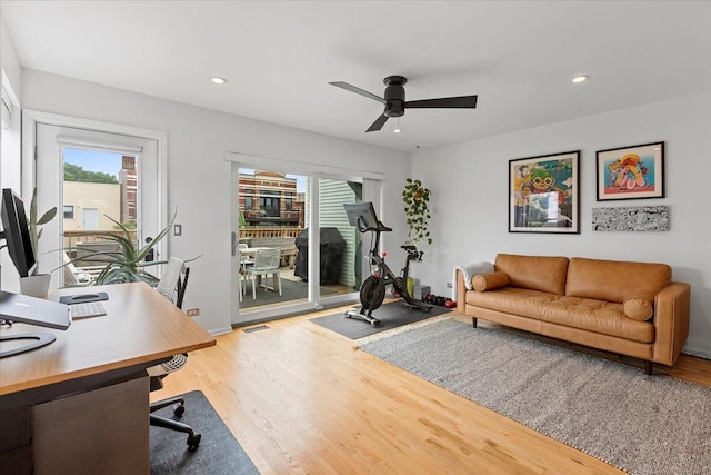 2943 N Lincoln Ave Unit 202, Chicago, IL 60657 - office space with healthy amount of natural light, wood finished floors, a ceiling fan, and recessed lighting