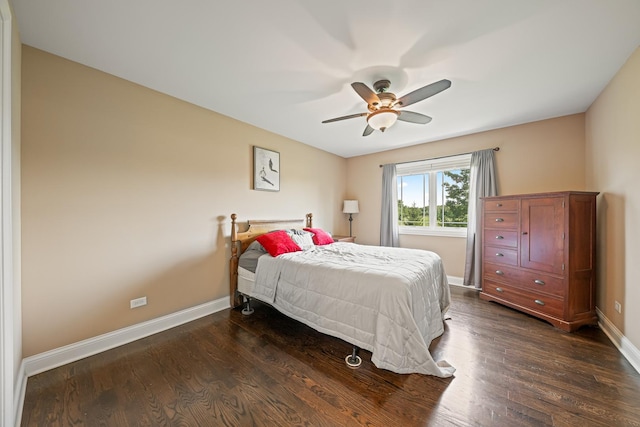 10749 Revere Cir, Mokena, IL 60448 - bedroom with dark wood-type flooring and a ceiling fan