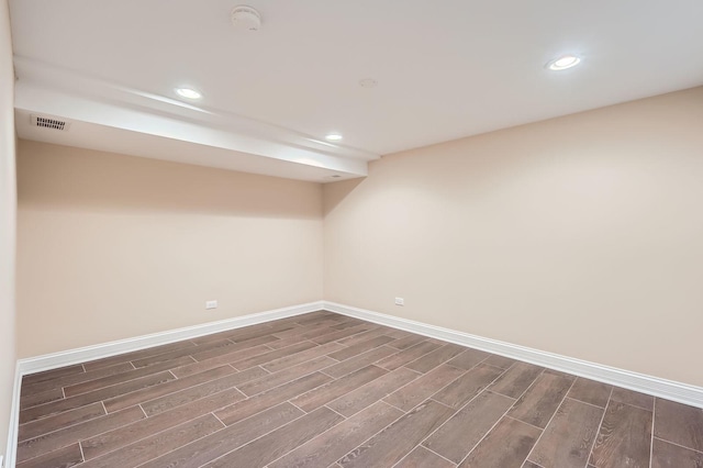 406 Lauder Ln, Inverness, IL 60067 - finished basement featuring baseboards, dark wood finished floors, and recessed lighting