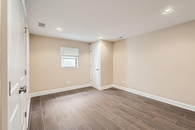 406 Lauder Ln, Inverness, IL 60067 - unfurnished room featuring dark wood-style floors, baseboards, and recessed lighting