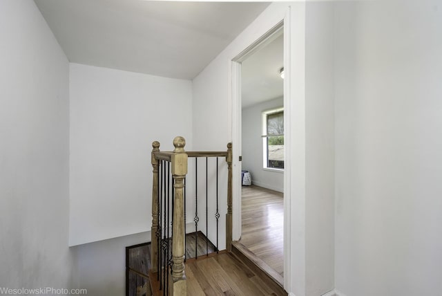 23314 W Liberty Ave, Lake Villa, IL 60046 - hall with an upstairs landing, wood finished floors, and baseboards