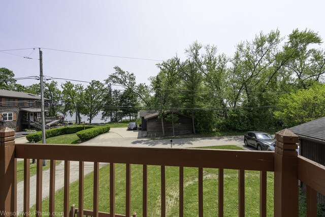 23314 W Liberty Ave, Lake Villa, IL 60046 - view of green lawn with a water view and a balcony