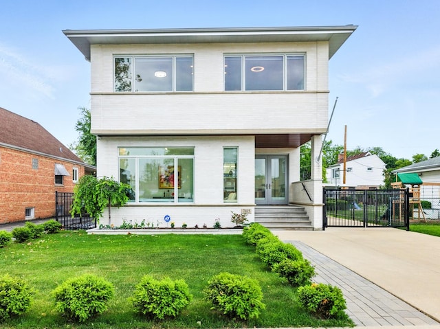 7415 W Main St, Niles, IL 60714 - contemporary house with french doors and brick siding