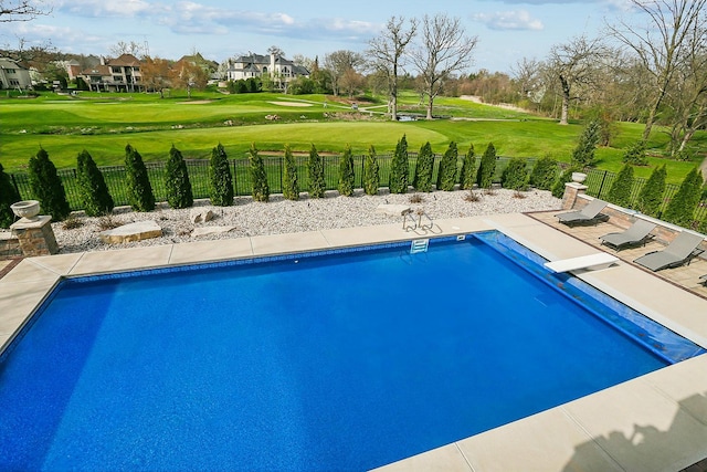 14151 131st St, Lemont, IL 60439 - view of swimming pool featuring golf course view and a diving board