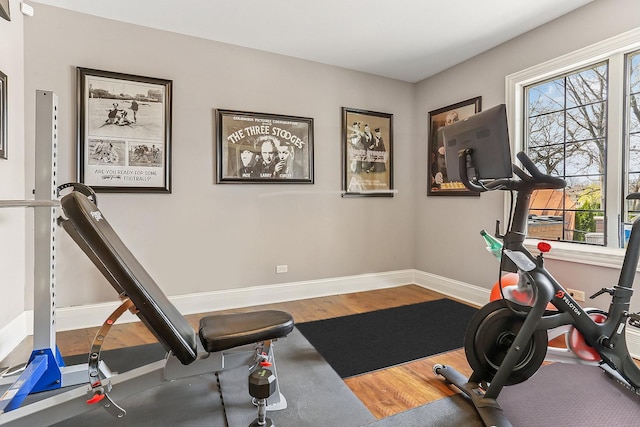 14151 131st St, Lemont, IL 60439 - workout area featuring wood finished floors and baseboards