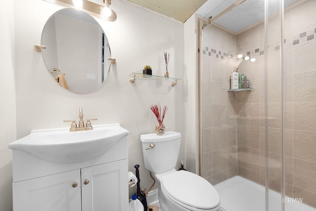 735 S Spring Rd, Elmhurst, IL 60126 - bathroom with vanity, toilet, and a stall shower