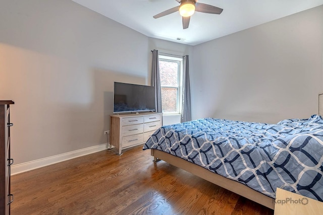 4520 S King Dr Unit 4B, Chicago, IL 60653 - bedroom featuring wood finished floors, baseboards, and ceiling fan