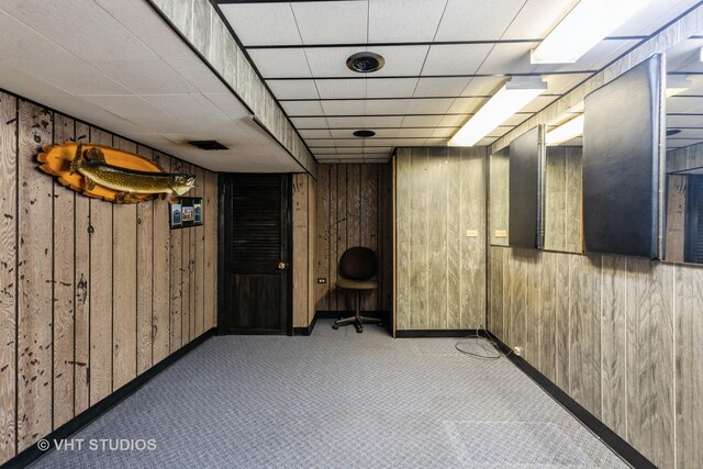 5341 S Austin Ave, Chicago, IL 60638 - carpeted office featuring wood walls and baseboards