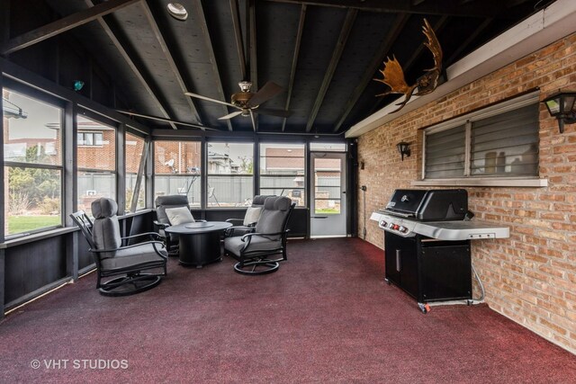 5341 S Austin Ave, Chicago, IL 60638 - sunroom featuring ceiling fan