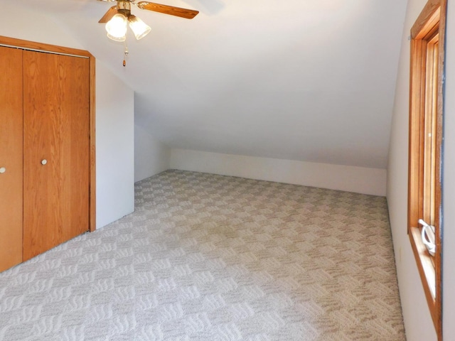 829 Blackhawk Blvd, South Beloit, IL 61080 - bonus room with lofted ceiling, carpet floors, and a ceiling fan