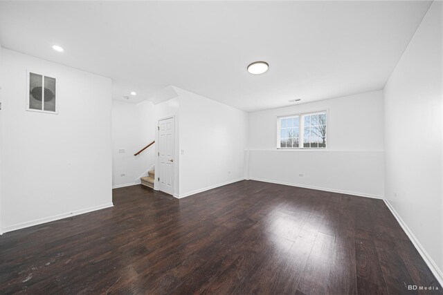 10651 Gabrielle Ln, Orland Park, IL 60462 - unfurnished room featuring wood finished floors, stairs, baseboards, and recessed lighting