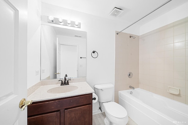 10651 Gabrielle Ln, Orland Park, IL 60462 - full bathroom featuring toilet, vanity, shower / bathtub combination, and tile patterned flooring