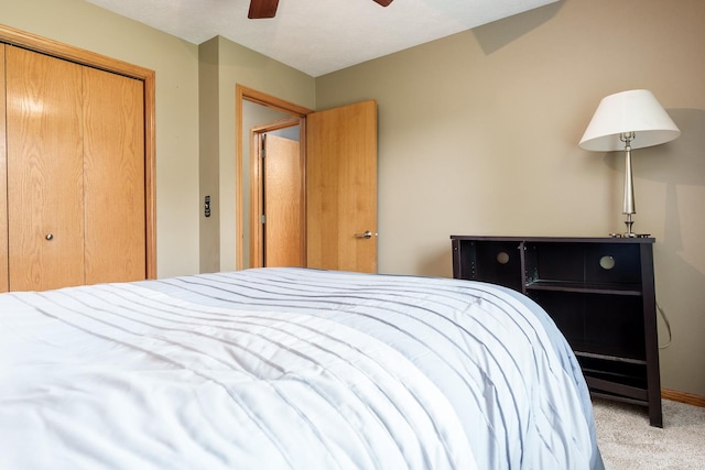 5804 Targee Trl, Roscoe, IL 61073 - bedroom featuring carpet flooring, a closet, and ceiling fan