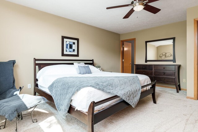 5804 Targee Trl, Roscoe, IL 61073 - bedroom featuring light carpet and a ceiling fan