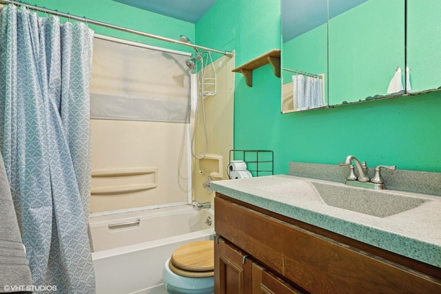 908 Diana Ct, Round Lake Beach, IL 60073 - bathroom featuring toilet, vanity, and shower / bathtub combination with curtain