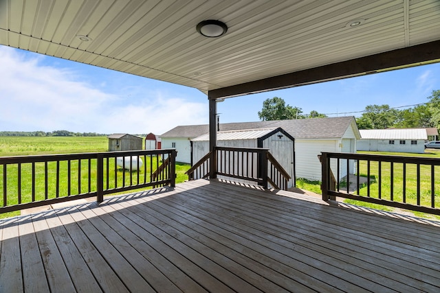 7832 Main St, Walsh, IL 62297 - wooden terrace featuring a lawn