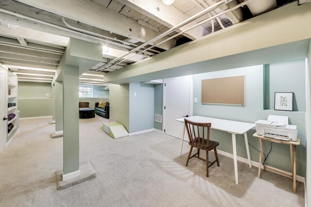 3719 W Shakespeare Ave, Chicago, IL 60647 - below grade area with carpet and baseboards
