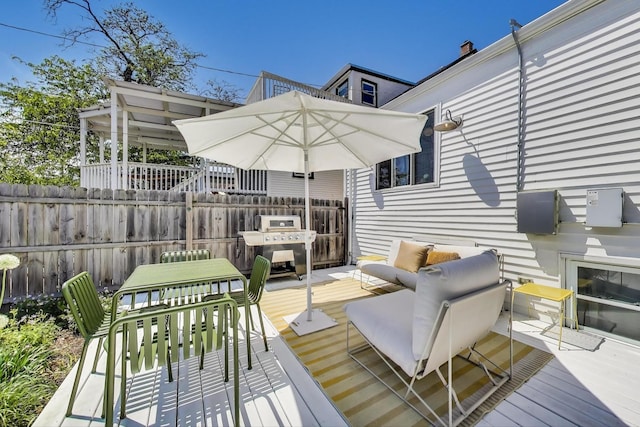 3719 W Shakespeare Ave, Chicago, IL 60647 - wooden deck featuring a grill